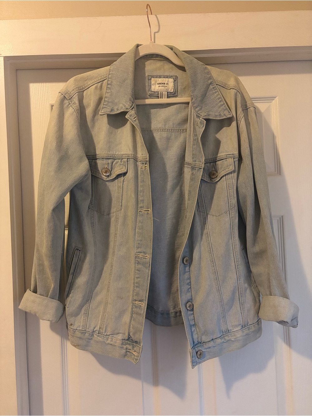 Forever 21 Light Wash Denim Jean Jacket
